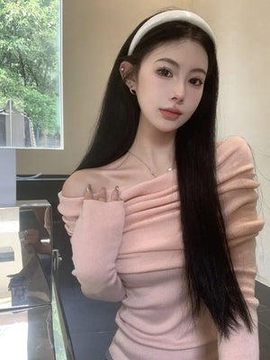 VILZSTUDIOS Off Shoulder Knitwear Sweater