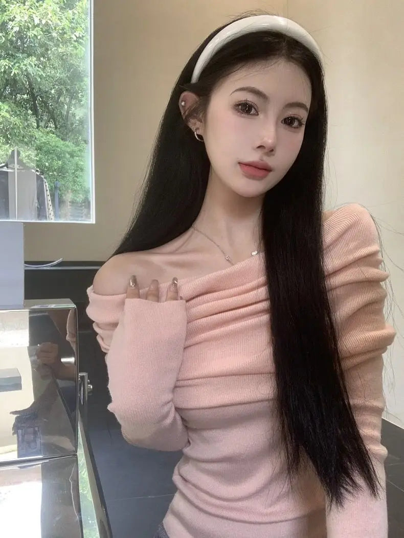 VILZSTUDIOS Off Shoulder Knitwear Sweater