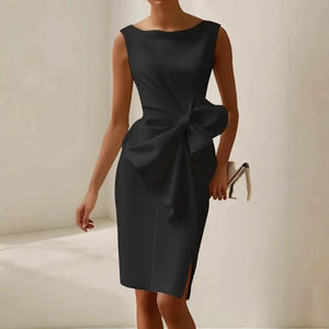 VILZSTUDIOS Elegant Hollow Bowknot Sleeveless Mini Dress