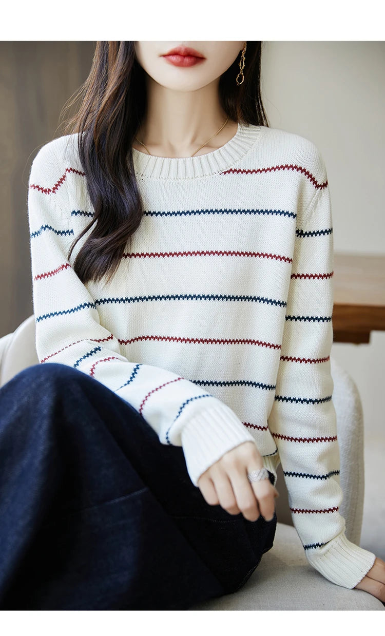 VILZSTUDIOS Classic Striped Knitted Sweater