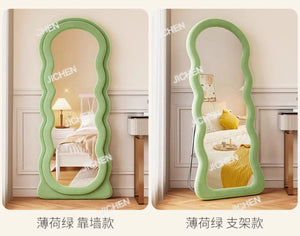 VILZSTUDIOS JC Wave full-body mirror Floor  Ultra-clear and non-deforming fitting Cream wind full-length Special-shaped mirror