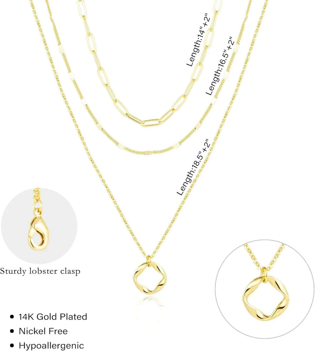 VILZSTUDIOS Layered 14k Gold Plated Necklaces