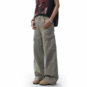 VILZSTUDIOS Loose Casual Pure Cotton Cargo Pants