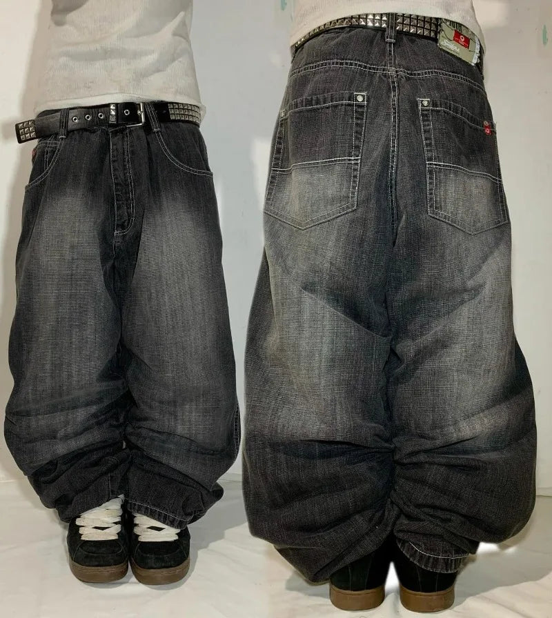VILZSTUDIOS Vintage Black High Waist Wide Jeans