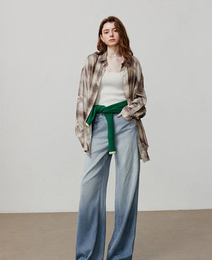 VILZSTUDIOS Vintage Plaid Loose Shirt