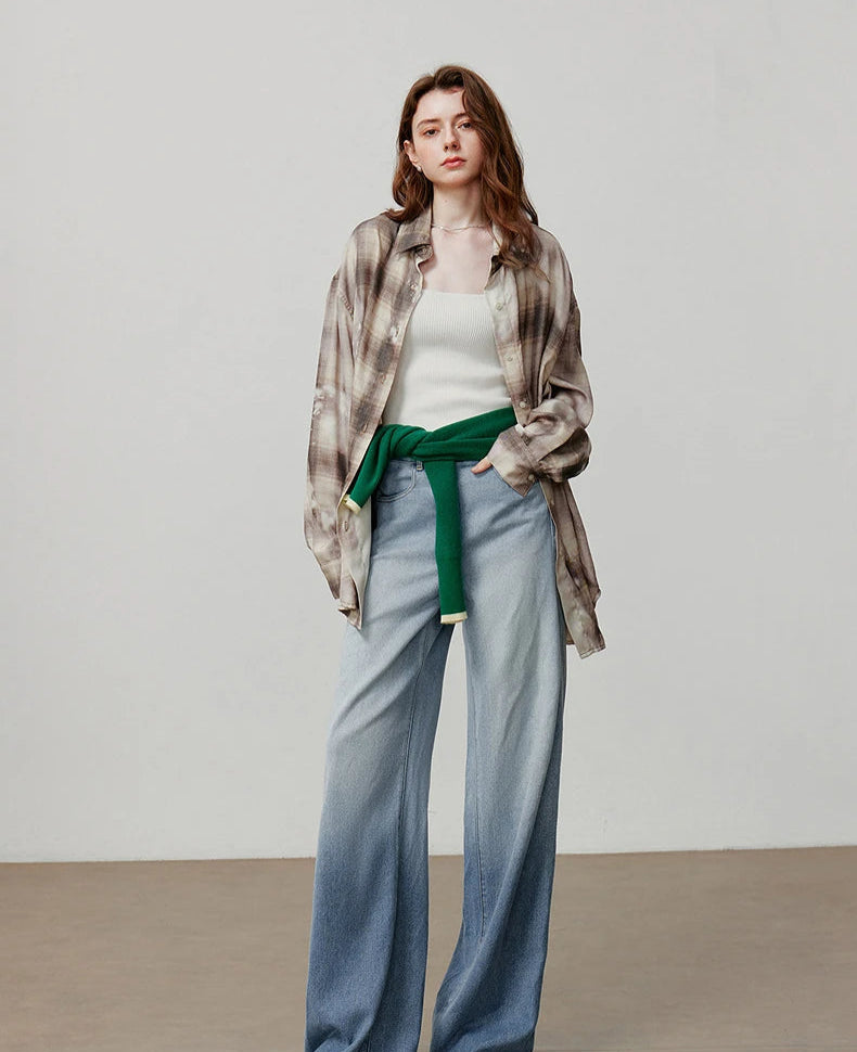 VILZSTUDIOS Vintage Plaid Loose Shirt