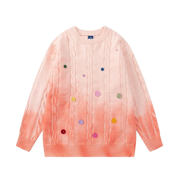 Colorful Gradient Oversized Knit Sweater