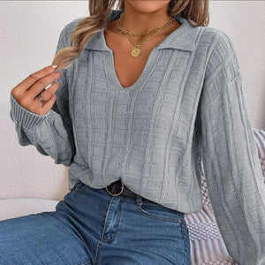VILZSTUDIOS Cozy Knitted Plaid Sweater
