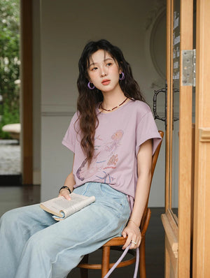 VILZSTUDIOS Stylish Loose Fit Cotton T-Shirt