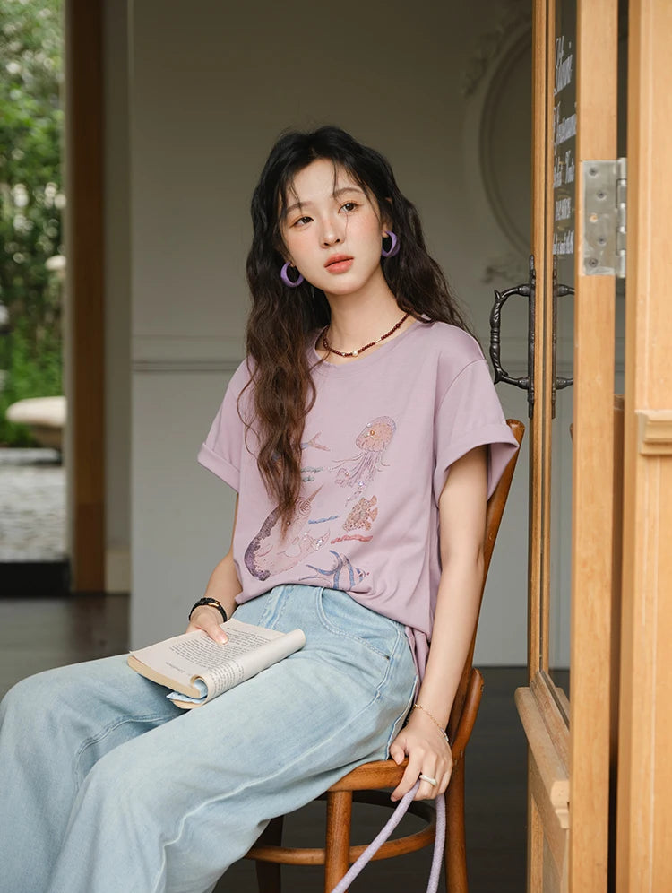 VILZSTUDIOS Stylish Loose Fit Cotton T-Shirt