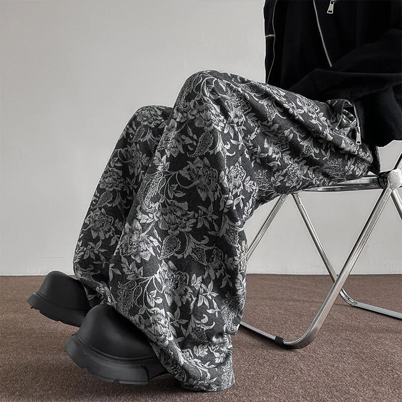 VILZSTUDIOS Floral Baggy Gothic Pattern Pants