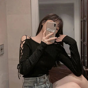 VILZSTUDIOS Sexy Off Shoulder Knitted Sweater
