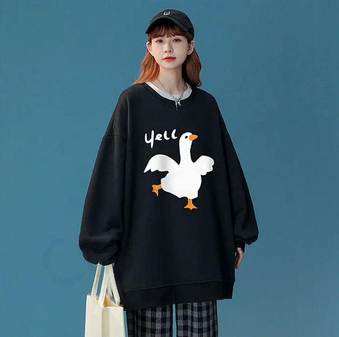 VILZSTUDIOS Cute Oversized Kawaii Duck Hoodie