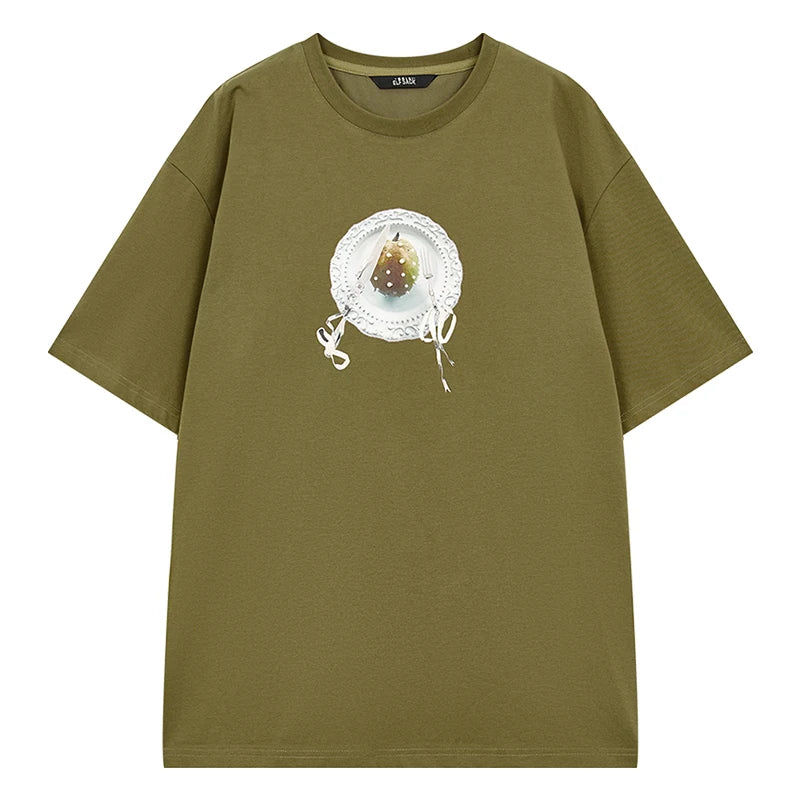 VILZSTUDIOS Sweet Printed Casual Short Sleeve T-Shirt