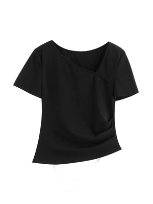 VILZSTUDIOS Irregular Unique Asymmetrical Short-Sleeved T-Shirt