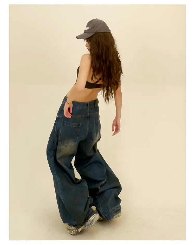 VILZSTUDIOS Trendy Loose Retro Wide Leg Jeans