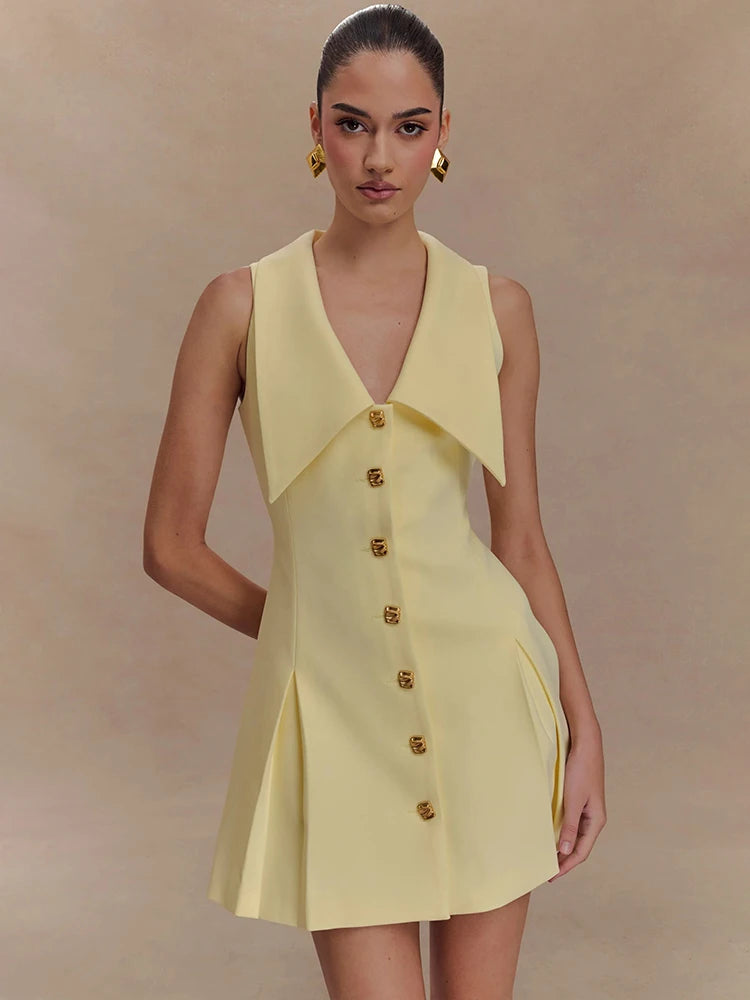 VILZSTUDIOS Sleeveless Contrast Sexy Mini Dress