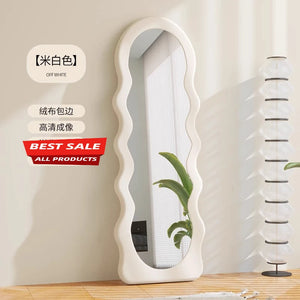 VILZSTUDIOS JC Wave full-body mirror Floor  Ultra-clear and non-deforming fitting Cream wind full-length Special-shaped mirror