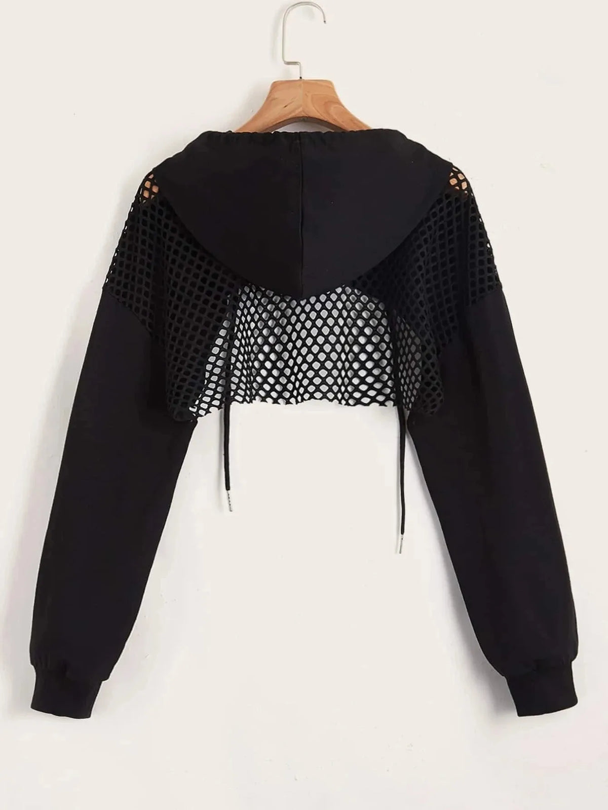 VILZSTUDIOS Sexy Mesh Back Cropped Hoodie