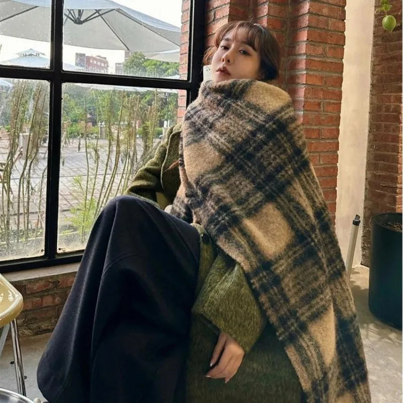 VILZSTUDIOS Nordic Plaid Mohair Scarf