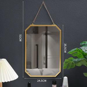 VILZSTUDIOS Nordic-Style Wrought Iron Square Wall-Mounted Mirror BathroomWall-Mounted Vanity Mirror Wall-Mounted Makeup