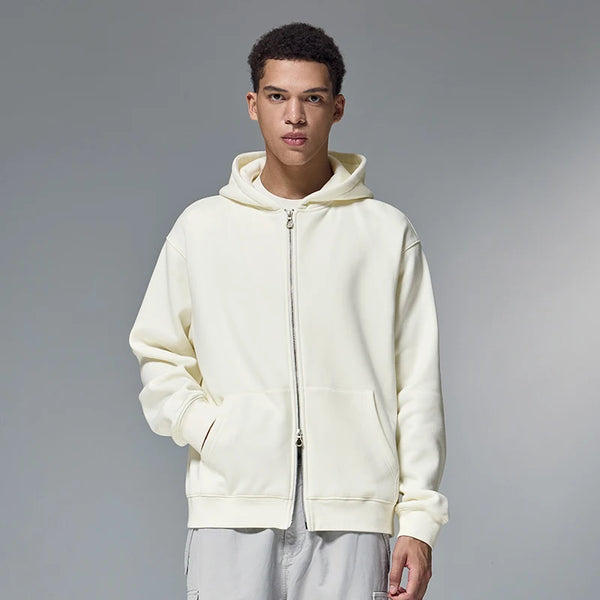 Hochwertiger, trendiger Fleece-Hoodie mit durchgehendem Reißverschluss
