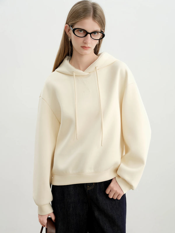 Cozy Lace Trim Hoodie
