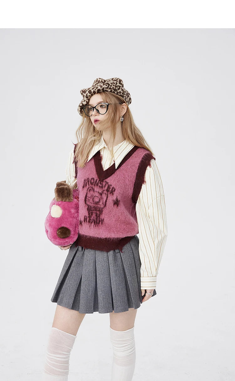VILZSTUDIOS Jacquard Sweater Preppy Style Shirt