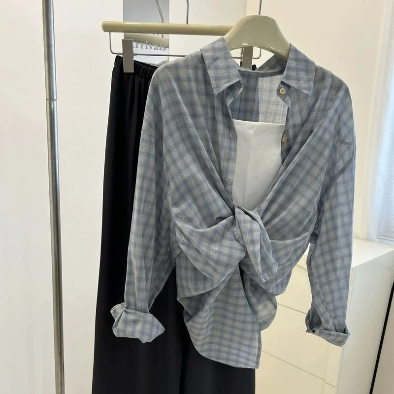 VILZSTUDIOS Women's Plaid Shirt