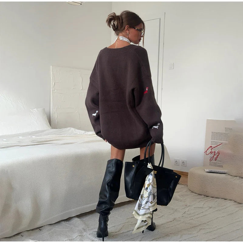 VILZSTUDIOS Casual Knitted V-Neck Cardigan