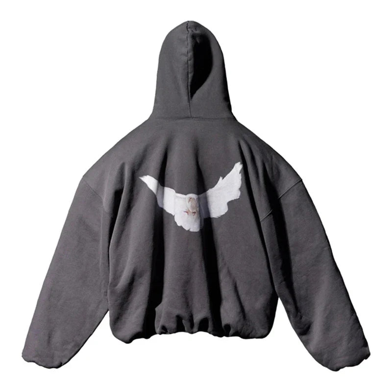 VILZSTUDIOS Oversized Dove Print Hoodie