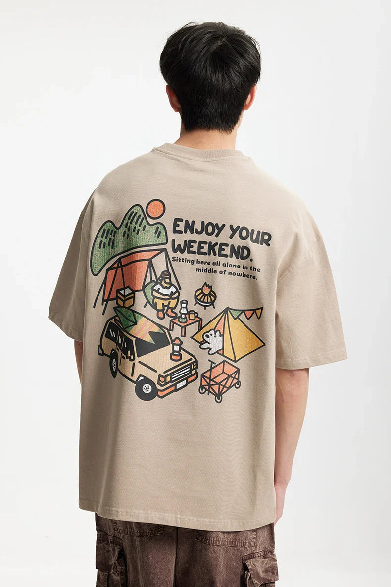 VILZSTUDIOS Mountain Series Heavyweight Printed Outdoor T-Shirt