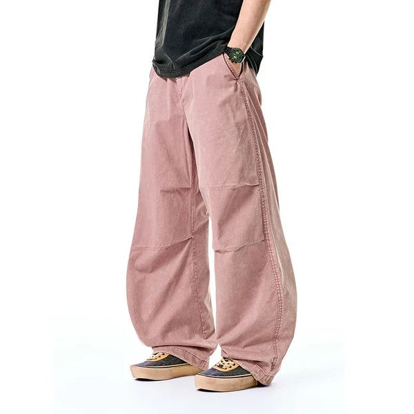 Striped Vintage Washed Wide Leg Pants