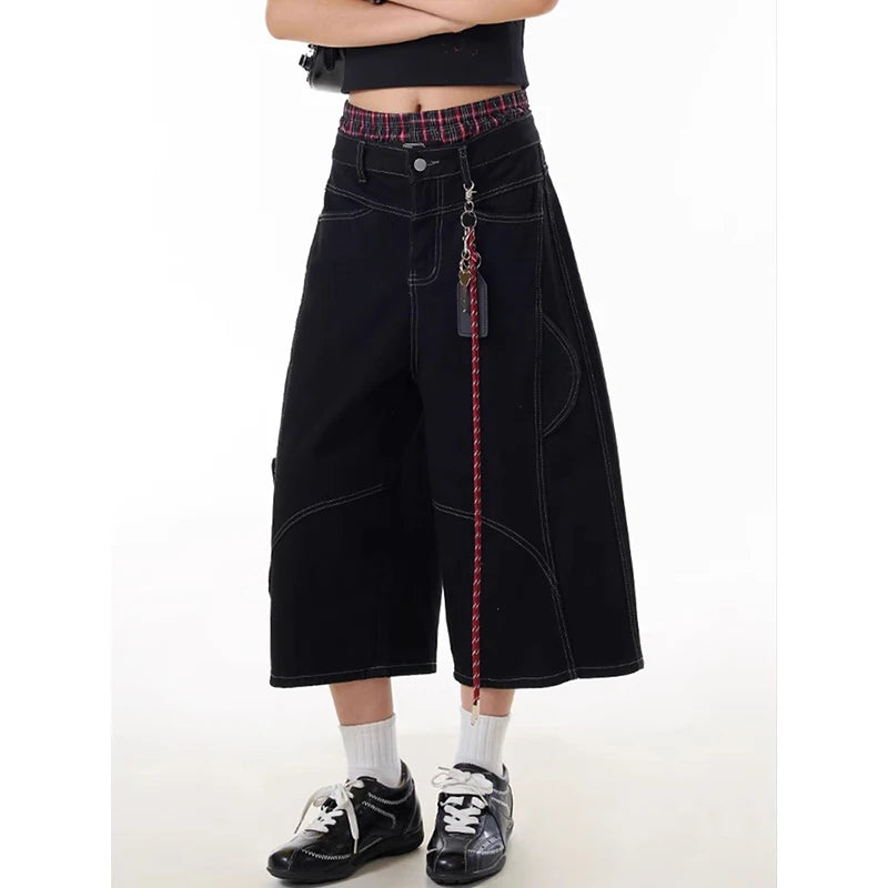 VILZSTUDIOS Black High Waisted Wide Leg Jeans