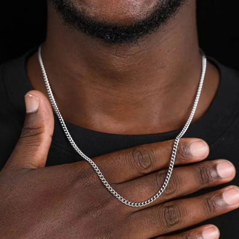 VILZSTUDIOS Men Stylish Stainless Steel Cuban Chain Necklace