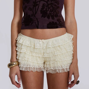 VILZSTUDIOS Lace Layered Ruffled Shorts