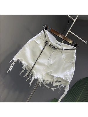VILZSTUDIOS Vintage White Denim A-Line Skirt