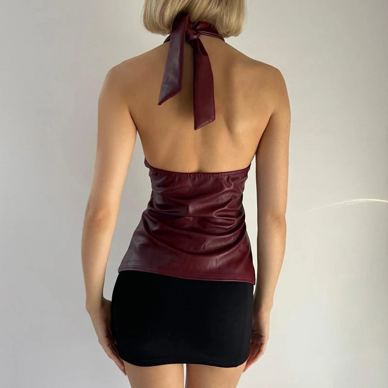 VILZSTUDIOS Sexy Lace-Up Halter Top