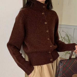 VILZSTUDIOS Luxurious Turtleneck Knit Cardigan