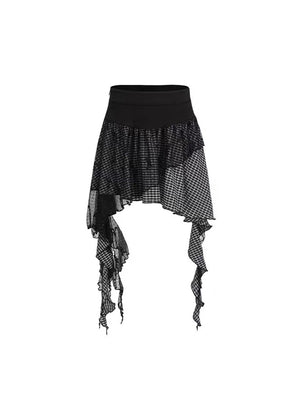 VILZSTUDIOS Vintage Red A-Line Lace Skirt