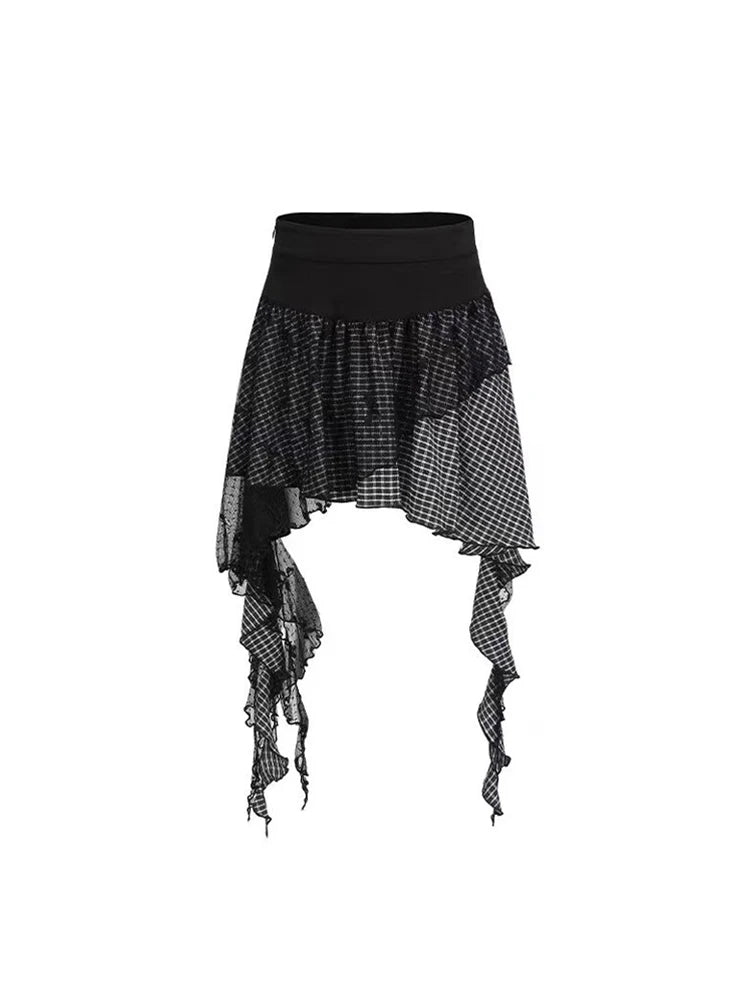 VILZSTUDIOS Vintage Red A-Line Lace Skirt