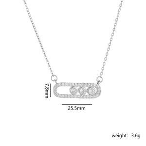 VILZSTUDIOS Square Round Zircon Pendant Necklace