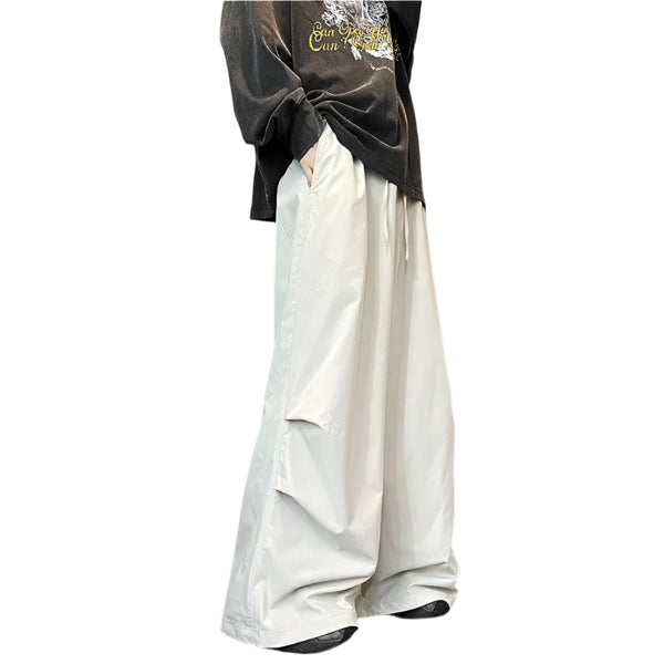 Solid Color Wide Leg Parachute Pants