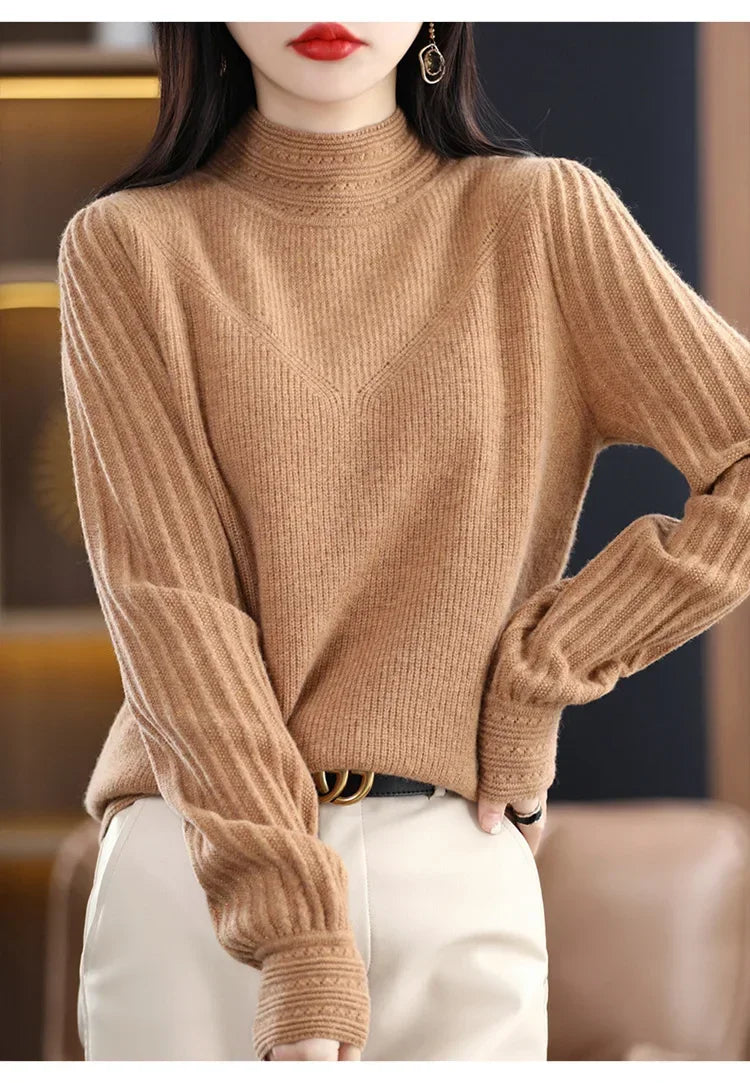 VILZSTUDIOS Cozy Knit High Collar Sweater