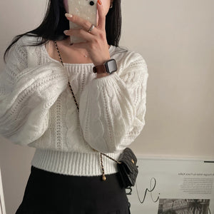 VILZSTUDIOS Elegant Lantern Sleeve Sweater