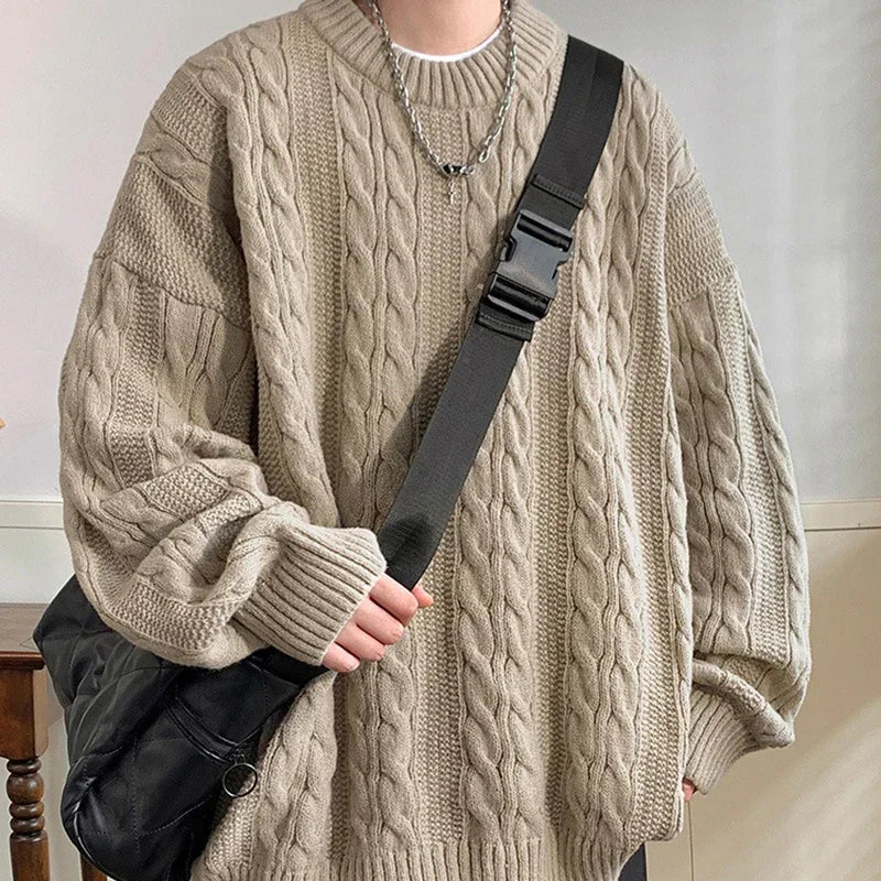 VILZSTUDIOS Classic Grey O-Neck Knitted Sweater