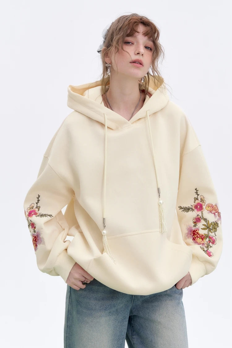 VILZSTUDIOS Lucky Koi Embroidered Loose Hoodie