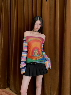 VILZSTUDIOS Funny Halloween Off-Shoulder Top