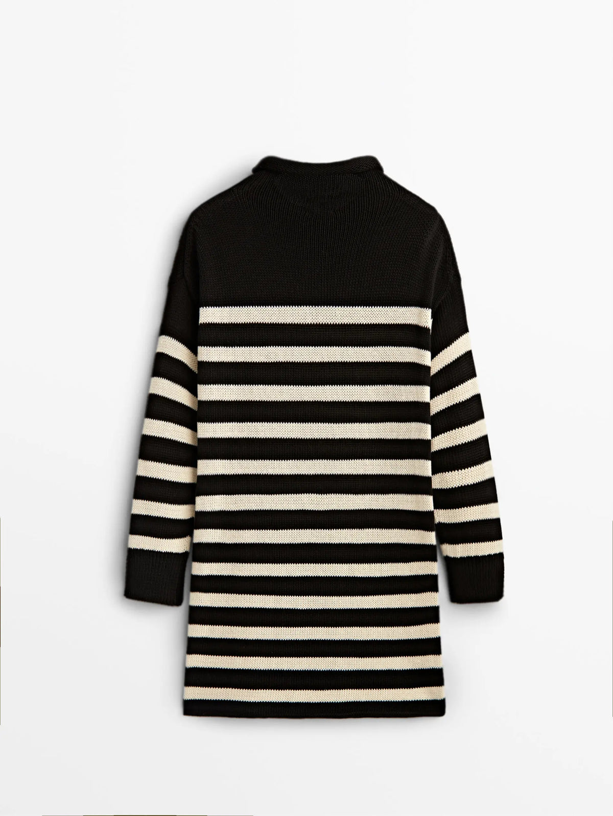 VILZSTUDIOS Slim Fit Striped Turtleneck Mini Dress