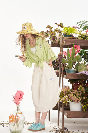VILZSTUDIOS Fairy Pocket Lightweight Chic Short Shirt